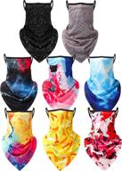 🧣 8-piece unisex cooling neck gaiters scarf shield set with ear loops - balaclava style, 8 unique designs logo