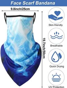 img 3 attached to 🧣 8-Piece Unisex Cooling Neck Gaiters Scarf Shield Set with Ear Loops - Balaclava Style, 8 Unique Designs