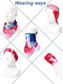 img 2 attached to 🧣 8-Piece Unisex Cooling Neck Gaiters Scarf Shield Set with Ear Loops - Balaclava Style, 8 Unique Designs