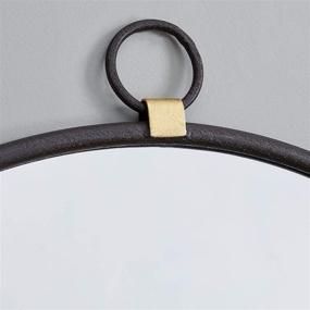 img 2 attached to FirstTime &amp; Co. Marshall Black Round Mirror, American Crafted, Satin Black Finish, 32.5 x 1 x 36 inches