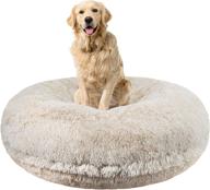 bessie and barnie signature blondie luxury shag extra plush faux fur bagel pet/dog bed - ultimate comfort for your furry friend (multiple sizes) logo