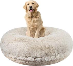 img 4 attached to Bessie and Barnie Signature Blondie Luxury Shag Extra Plush Faux Fur Bagel Pet/Dog Bed - Ultimate Comfort for Your Furry Friend (Multiple Sizes)