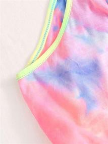 img 1 attached to 🌈 Trendy Romwe Girl's Tie Dye Sleeveless Halter Neck Cami Romper Jumpsuit - Casual Chic Fashion