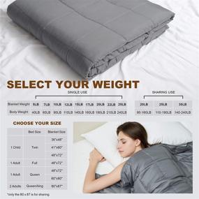 img 1 attached to 🛌 L LOVSOUL Weighted Blanket: Breathable Fabric with Premium Glass Beads - Dark Grey, 48"x72" 15lbs - Ideal for Adults (~140lb) Use on Twin/Full Bed