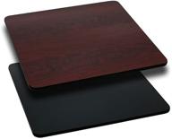 versatile and stylish flash furniture 24'' square table top: black or mahogany reversible laminate surface logo