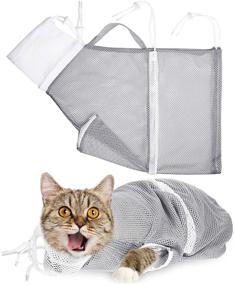 img 4 attached to 🐱 Multi-Functional Cat Shower Net Bag: Grooming, Bathing, and Restraint Solution for Stress-Free Cat Care