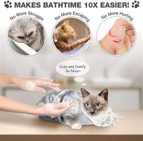img 3 attached to 🐱 Multi-Functional Cat Shower Net Bag: Grooming, Bathing, and Restraint Solution for Stress-Free Cat Care
