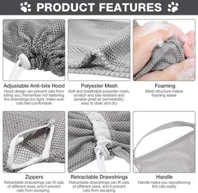 img 1 attached to 🐱 Multi-Functional Cat Shower Net Bag: Grooming, Bathing, and Restraint Solution for Stress-Free Cat Care