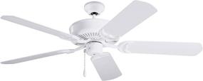 img 4 attached to Kathy Ireland HOME Sea Breeze 52 Inch Outdoor Ceiling Fan: Wet Rated with 5 Weather Resistant Blades and Semi Flush Mount