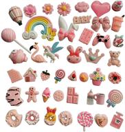 get creative with amobester 50pcs diy craft making resin decoden charms jewery making kit/set slime charms princess pink series logo