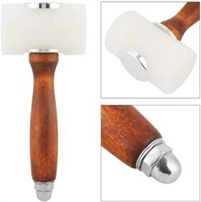 img 3 attached to 🔨 Leathercraft Mallet with Wooden Handle - Stormshopping Carving Hammer for DIY Stamping, Sewing, and Club Cowhide Tool with Nylon and Leather Construction- T Head