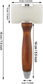 img 2 attached to 🔨 Leathercraft Mallet with Wooden Handle - Stormshopping Carving Hammer for DIY Stamping, Sewing, and Club Cowhide Tool with Nylon and Leather Construction- T Head