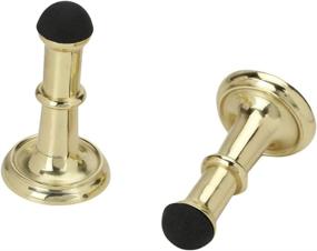 img 1 attached to 🚪 Set of 2 Polished Brass Door Stops - Heavy Duty 3" Door Stop with Low Mounted Rubber Bumper Tips – Protect Walls and Doors, Easy Installation for Kitchen, Bedroom, Office