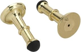 img 2 attached to 🚪 Set of 2 Polished Brass Door Stops - Heavy Duty 3" Door Stop with Low Mounted Rubber Bumper Tips – Protect Walls and Doors, Easy Installation for Kitchen, Bedroom, Office