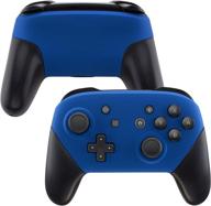 enhance your nintendo switch pro controller with extremerate blue faceplate and backplate - soft touch diy replacement shell housing case logo
