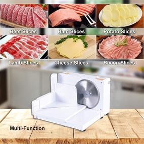 img 2 attached to 🔪 SuperHandy Electric Food Deli Bread Cheese Meat Slicer - Portable Collapsible 6.7" Stainless Steel RSG Solingen Blade