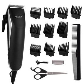img 4 attached to 💇 CkeyiN Hair Cutting Kit for Men: Professional Corded Clippers for Easy Haircuts & Beard Grooming with Guide Combs - Black