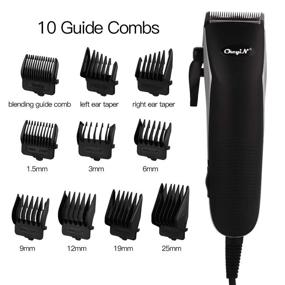 img 1 attached to 💇 CkeyiN Hair Cutting Kit for Men: Professional Corded Clippers for Easy Haircuts & Beard Grooming with Guide Combs - Black