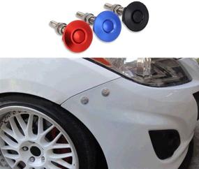 img 1 attached to 🔒 ANJOSHI Pack of 2 Quick Release Latch Universal Push Button Low Profile Hood Pins Lock Car Lock Clip Kit: 1.25" Quick Latch for Hood Bumper or DIY - Top-Quality Hood Pin Locking Solution