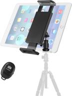 📸 high-performance ipad tripod mount - enhanced 360° rotation and stability - adjustable 3.5-12.9" ipad holder for versatile use on tripod, monopod, and tabletop stand logo
