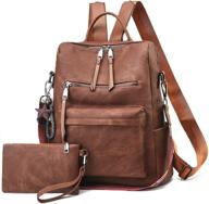 🎒 new arrival 2021 - women's fashion backpack purse: stylish day pack satchel handbag & shoulder bag in pu leather (a-brown) logo