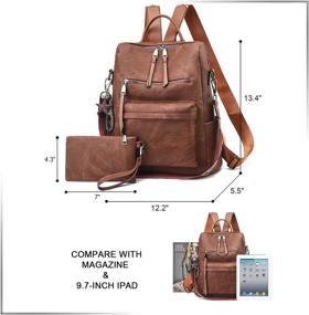 img 3 attached to 🎒 New Arrival 2021 - Women's Fashion Backpack Purse: Stylish Day Pack Satchel Handbag & Shoulder Bag in PU Leather (A-brown)