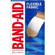 band-aid brand flexible fabric extra large adhesive bandages for wound care & first aid, pack of 10 логотип