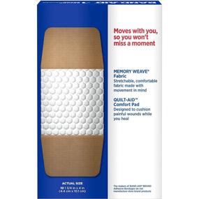 img 3 attached to Band-Aid Brand Flexible Fabric Extra Large Adhesive Bandages for Wound Care & First Aid, Pack of 10