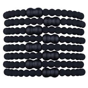 img 4 attached to 💇 PRO Hair Tie - Easy-Release Clasp for a Secure Hold & No Damage - Perfect for an Active Lifestyle! (Black Pack of 8)