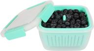 🍓 shopwithgreen berry keeper box containers, berry boxes fresh produce saver food storage containers with leak-proof lids - clear, 50 oz (green) логотип