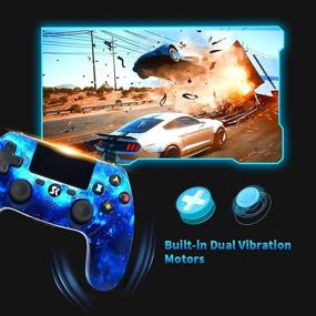 img 2 attached to ISHAKO Blue Wireless Controller for PS4 / Pro/Slim/PC with Enhanced Double Shock, Touch Pad, and High Performance