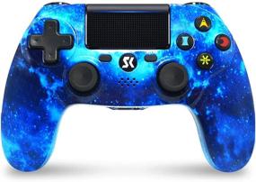 img 4 attached to ISHAKO Blue Wireless Controller for PS4 / Pro/Slim/PC with Enhanced Double Shock, Touch Pad, and High Performance