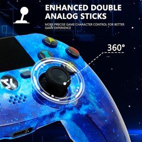 img 3 attached to ISHAKO Blue Wireless Controller for PS4 / Pro/Slim/PC with Enhanced Double Shock, Touch Pad, and High Performance