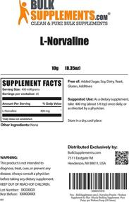 img 3 attached to 💪 L-Norvaline Powder for Men - Muscle Building Supplement - Pure Pump - Pre-Workout Pump - BulkSupplements.com (10g - 0.35oz)