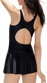 img 3 attached to 👗 Flattering DANIFY Women's Slimming Swim Dress: Tummy Control Bathing Suit