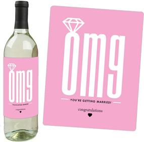 img 3 attached to 🍷 Big Dot of Happiness Omg, You're Getting Married - Engagement Party Wine Bottle Label Stickers - Set of 4 for Women