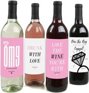 🍷 big dot of happiness omg, you're getting married - engagement party wine bottle label stickers - set of 4 for women логотип