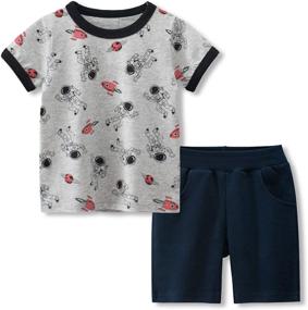 img 4 attached to 👕 ACESTAR Toddler Boys Short Sleeve T-Shirt and Shorts Set - Boys 2 Pcs Summer Clothes Set 2-7T: Stylish & Comfortable Outfits for Little Boys