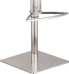 img 1 attached to 🪑 Armen Living Café Grey Faux Leather Adjustable Barstool with Brushed Stainless Steel Finish, Gray/Walnut, 31.5" x 19.29" x 17