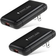 🔌 costyle usb wall charger 2 pack - 18w gan tech slim fast charge 3.0 port - compatible with samsung galaxy, iphone, tablet - foldable plug (black) logo