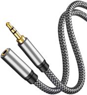 15ft audio extension cable - 3.5mm stereo male to female jack, aux cord for phones, headphones, speakers, tablets, mp3 players and more - long length, 15ft/5m logo