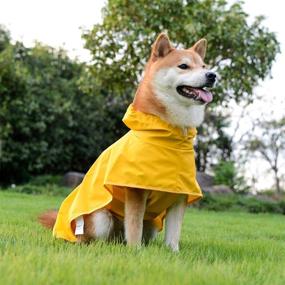 img 1 attached to 🐶 Versatile Yellow Dog Raincoat: Puppy Waterproof Jacket for Small-Medium Dogs - Adjustable, Breathable & Easy to Wear with Leash Hole and Transparent Brim