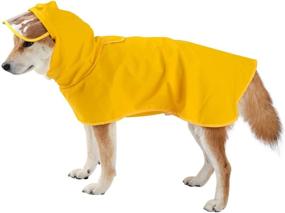 img 4 attached to 🐶 Versatile Yellow Dog Raincoat: Puppy Waterproof Jacket for Small-Medium Dogs - Adjustable, Breathable & Easy to Wear with Leash Hole and Transparent Brim