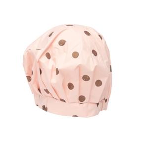 img 2 attached to Waterproof Kitsch Luxury Shower Cap for Women with Long Hair - Fashionable and Reusable Blush Dot Shower Cap