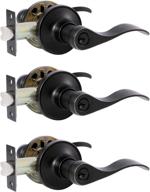 🔑 versatile 3 pack keyed alike entry door lever set - oil rubbed bronze finish for interior/exterior doors - ideal for front/home doors, bedrooms, and bathrooms - universal handing logo