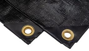 img 2 attached to 🔥 Premium 12 Ft. X 20 Ft. Heavy Duty 6 Oz. Black Poly Tarp - Ultra Thick & Durable, 11-12 Mil Thickness