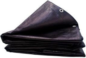 img 3 attached to 🔥 Premium 12 Ft. X 20 Ft. Heavy Duty 6 Oz. Black Poly Tarp - Ultra Thick & Durable, 11-12 Mil Thickness