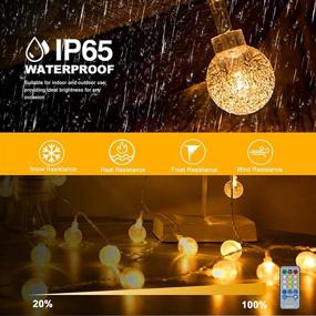 img 1 attached to 🎄 Vibrant Color Changing Christmas Globe String Lights: 55ft LED Fairy Lights for Indoor/Outdoor Decor, Remote Controlled with USB Plug-in - Waterproof & Perfect for Wedding Parties, Gardens, and Bedrooms