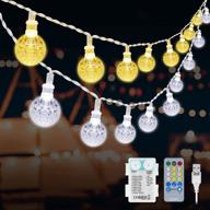 🎄 vibrant color changing christmas globe string lights: 55ft led fairy lights for indoor/outdoor decor, remote controlled with usb plug-in - waterproof & perfect for wedding parties, gardens, and bedrooms логотип