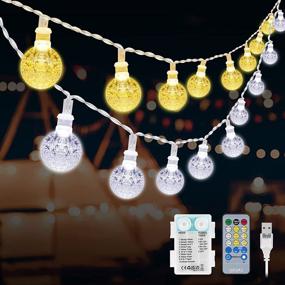 img 4 attached to 🎄 Vibrant Color Changing Christmas Globe String Lights: 55ft LED Fairy Lights for Indoor/Outdoor Decor, Remote Controlled with USB Plug-in - Waterproof & Perfect for Wedding Parties, Gardens, and Bedrooms